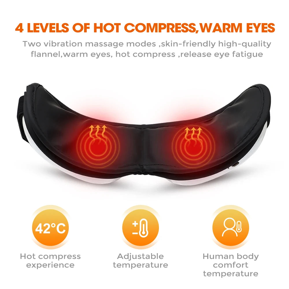 Eye Massager with Heat Smart Eye Care Device with Music for Migraines